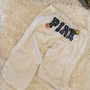 Victoria's Secret PINK White Crop Lounge Pants SzM